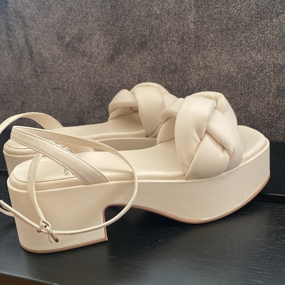 Jeffrey Campbell Women's Braided Platform Sandal in Cream Size 9.5 - Picture 13 of 15